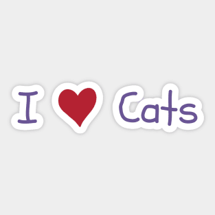 I Heart (Love) Cats Sticker